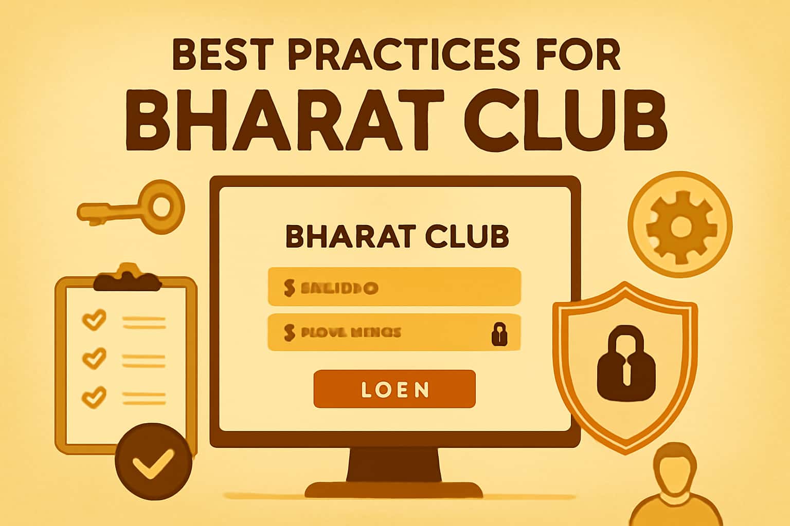 An informative scene depicting best practices for logging into Bharat Club.