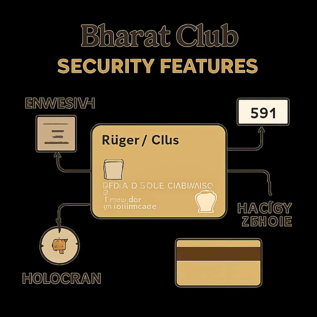 Illustration highlighting various Bharat Club Security Features.