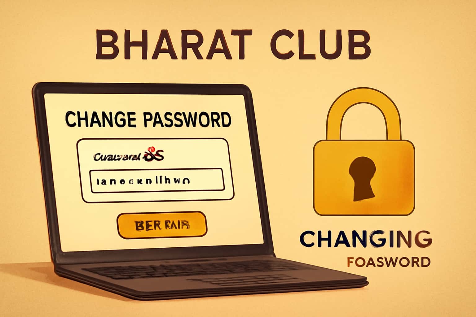 Visual representation of the process to change password on Bharat Club.