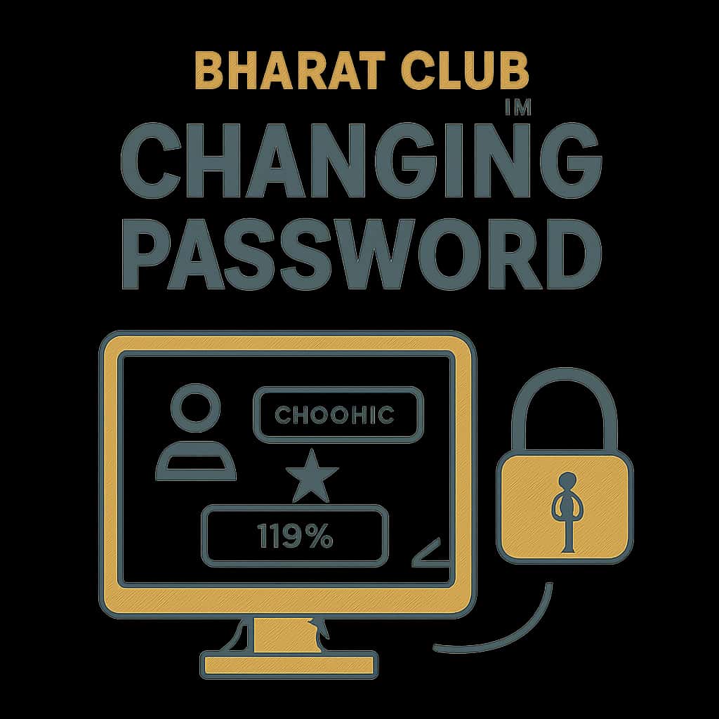 Illustration of steps to change password in Bharat Club.