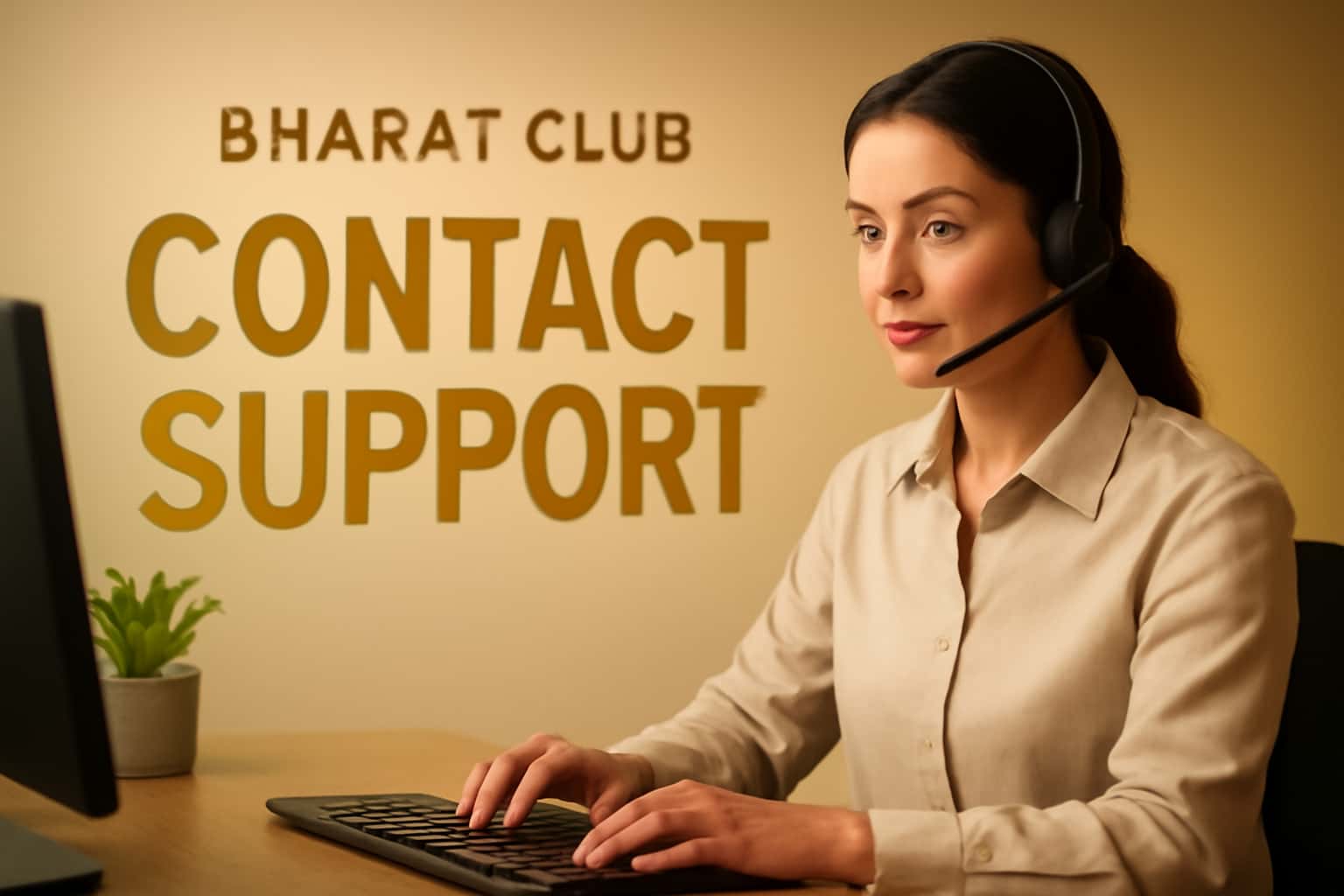 A futuristic and neutral representation of Bharat Club Support with prominent text.