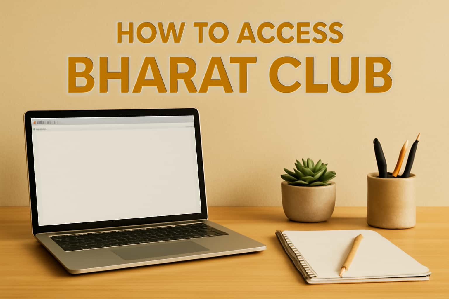 A futuristic scene illustrating the process of accessing Bharat Club, featuring the text 'Bharat Club' in clean typography.