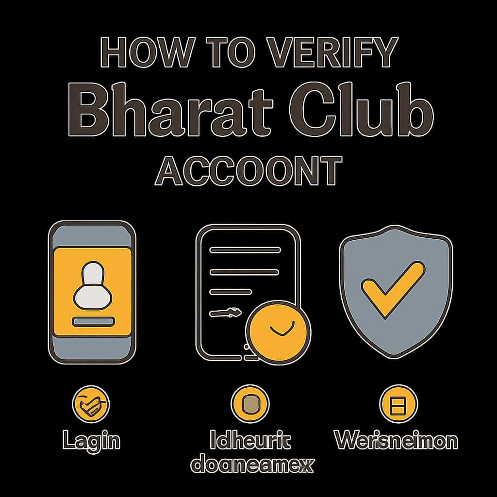 An educational diagram illustrating the steps to verify a Bharat Club account.