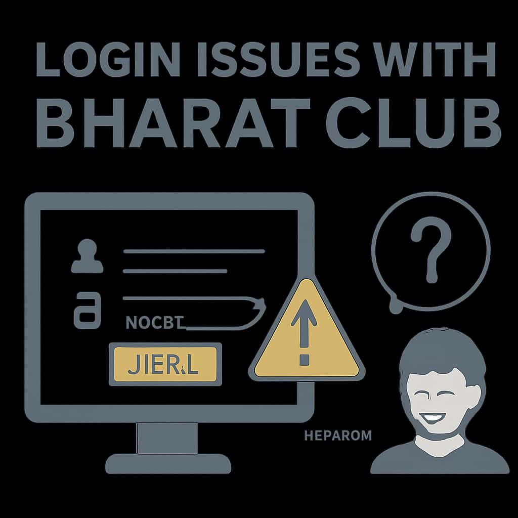 An educational diagram outlining the procedures for resolving login issues on Bharat Club.
