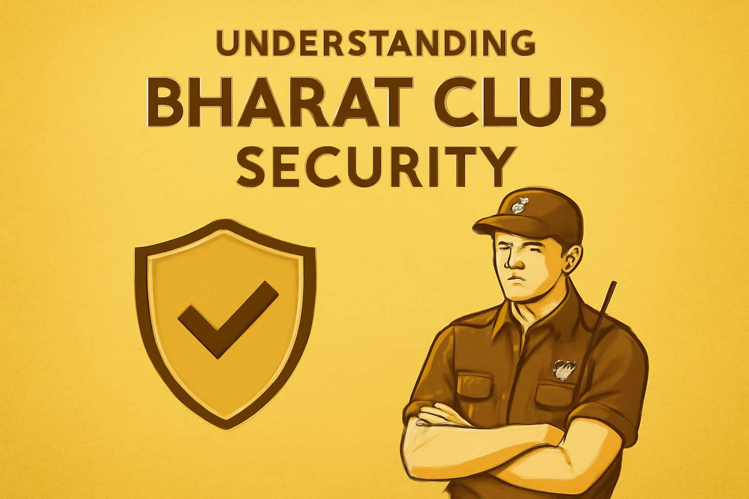 An informative scene showcasing Bharat Club security features with highlighted text.