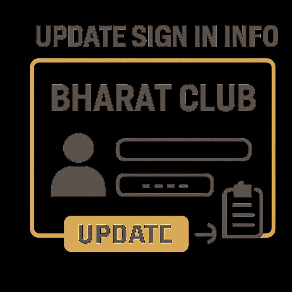 Illustration detailing the steps to update Bharat Club sign in information.